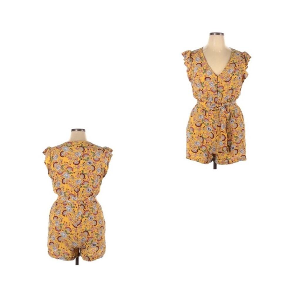 NWT Sanctuary Artist Floral Button Down Flutter Romper Size: XXS - Picture 4 of 7